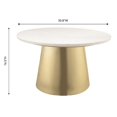 thumbnail image 5 of TOV Furniture Bleeker Table Basse Moderne en Marbre Blanc/or Brossé 16.5"H, 5 of 5