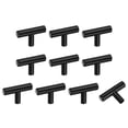 thumbnail image 1 of Uxcell 10-Pack Tiradores de Gabinete, Manijas Modernas de Acero Inoxidable en T de 2" [Negro], 1 of 6