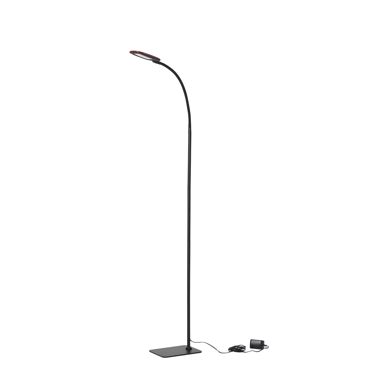 Illuminar Gooseneck Height Adjustable LED Reading Floor Lamp in Black -  Walmart.com