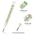 thumbnail image 3 of Mercury Free Thermometer for Armpit 2PCS - Clinical Glass Temperature Test for Fever -Classic Non Digital Thermometer for Adults - Accurate Easy Reading by HARIKA LIFE, 3 of 5