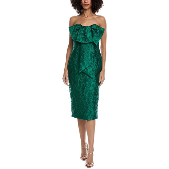 Badgley Mischka womens  Jacquard Midi Dress, 12, Green