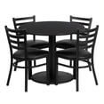 thumbnail image 1 of Flash Furniture 36Rd Laminate Table Set In Black Top Black Vinyl Seat, 1 of 8