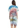 thumbnail image 3 of BZSMCE Women Creatively Cherry Blossom Serenity Print Beach Cover-ups Size:S-2XL, 3 of 7