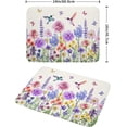 thumbnail image 2 of Hummingbird Flower Dish Drying Mat 18x24 inch Watercolor Spring Herb Floral Dish Drainer Mats Wildflower Plant Reversible Microfiber Dish Drying Pad for Kitchen Countertop Large Decor, 2 of 7