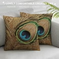 thumbnail image 3 of Orinice Peacock Feather Graphic Decorative Cushion Throw Pillow Cover for Home Couch Living Room Bed Sofa Soft and Durable Pillow Case 1PC 12x12in, 3 of 5