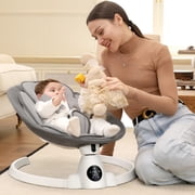 Babyeap Baby Swing for Infants - Smart Electric Swing with Bluetooth Control 5-point Harness,5 Sway Speed,10 Lullabies(Gray)