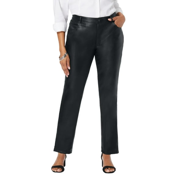 Jessica London Women's Plus Size Faux Leather Pant