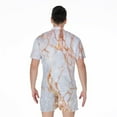 thumbnail image 2 of Grey Bronze Marble Short Sleeve Men'S Rompers Casual Summer Jumpsuits Outfit, 2 of 4