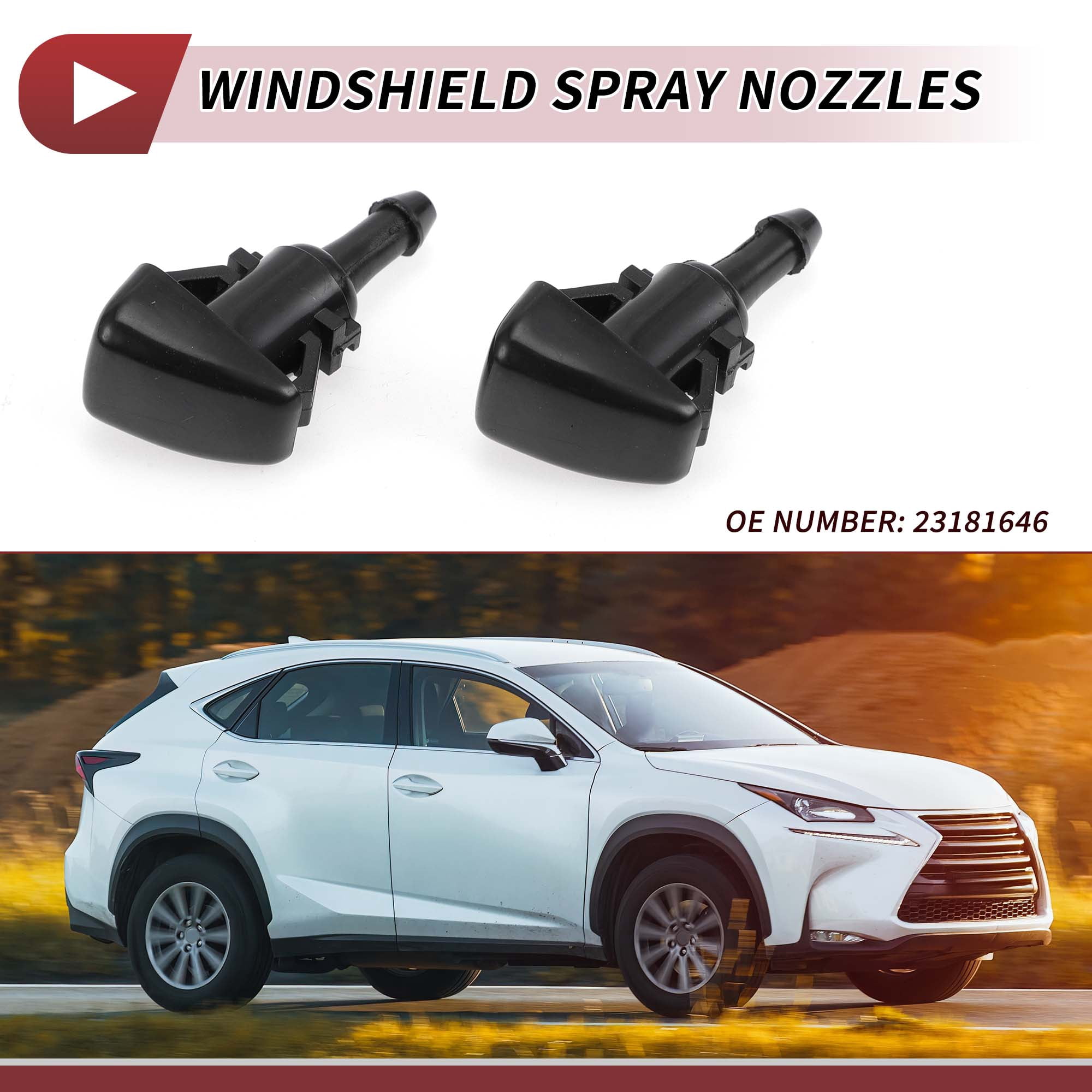 Unique Bargains 2pcs Windshield Washer Nozzle for Chevrolet Silverado 1500 Suburban