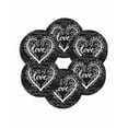thumbnail image 7 of 15 Inch Round Placemats Set of 6, Valentine's Day Non Slip Heat Insulation PP Table Mats, Love Branches Vintage Wood Grain Black Washable Place Mats for Kitchen Dining Party Table Decor, 7 of 7