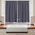thumbnail image 2 of Ambesonne Navy Blue Kitchen Curtains, Oriental Round Shapes, 55"x39", Navy Blue Beige, 2 of 3