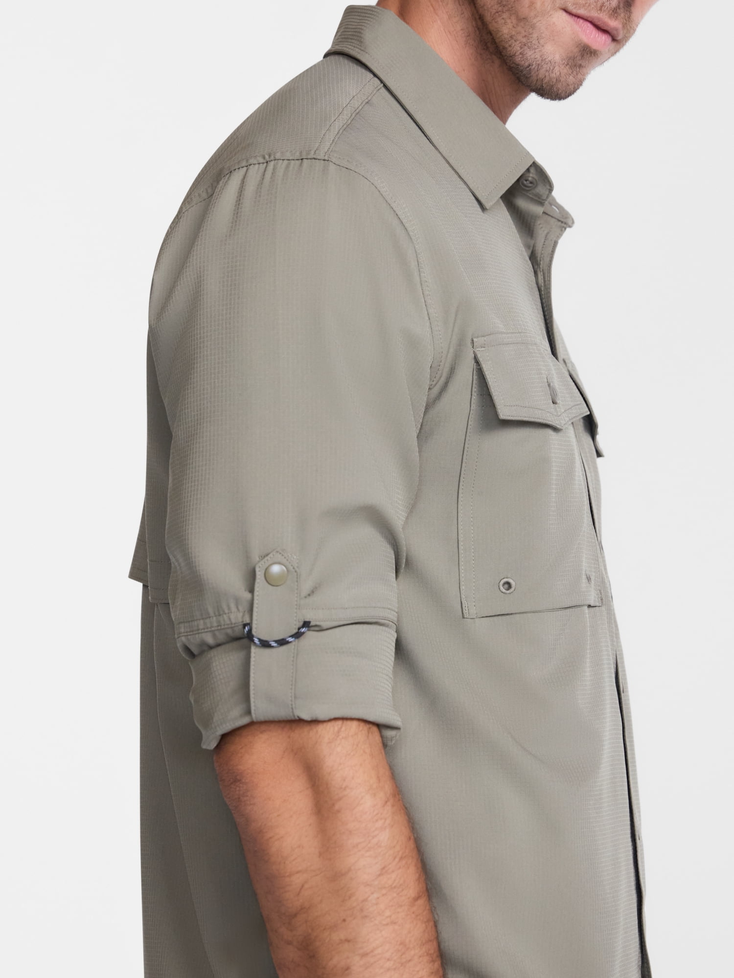 Ozark Trail Men's Fishing Shirt with Long Sleeves, Sizes S-4XLT