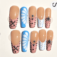 thumbnail image 6 of 10pcs Handmade Duck Press on Nails Y2K False Nails Leopard Print Fake Nail Tips Short French Design Ins Spice Girl Wearable, 6 of 10