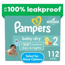Pampers Baby Dry Baby Diapers Size 2, 112 Count (Select for More