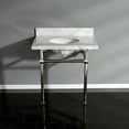 thumbnail image 5 of Kingston Brass KVPB3030MB8 Templeton 30" Carrara Marble Vanity Top with Brass Legs (8-Inch, 3-Hole), Carrara Marble White/Brushed Nickel, 5 of 6