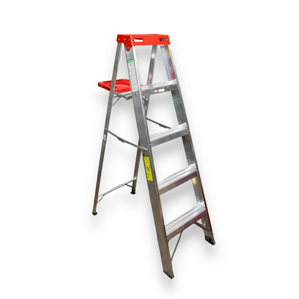 Escalera De Tijera con Plataforma Akron 4 Escalones 77-11 150kg Akron Herramientas Escalera Tijera de Aluminio Tipo III