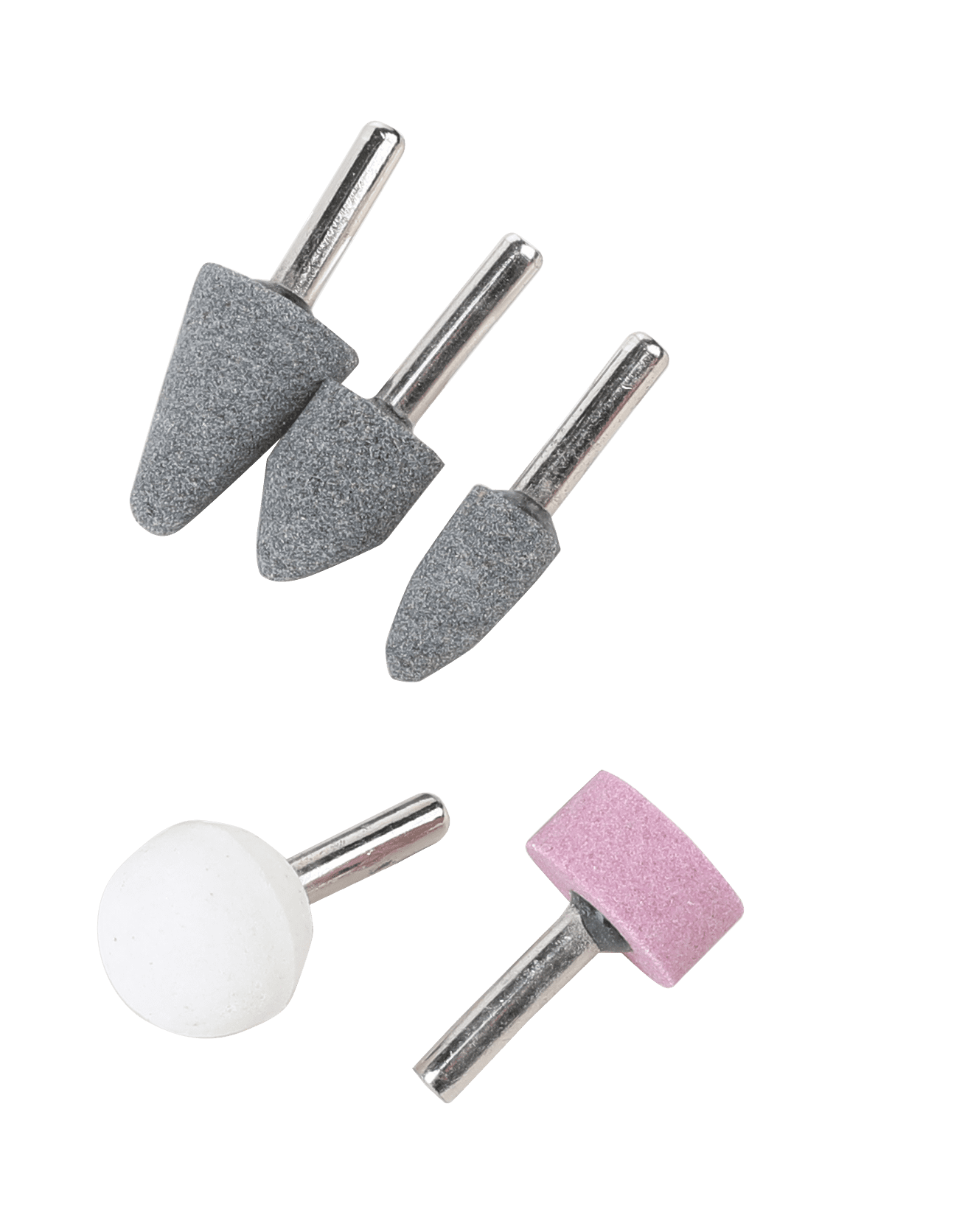 Hyper Tough Three Color/Grit Grinding Wheel Stone Set 5 Piece, 25-313HT, Gray, Pink and White Color