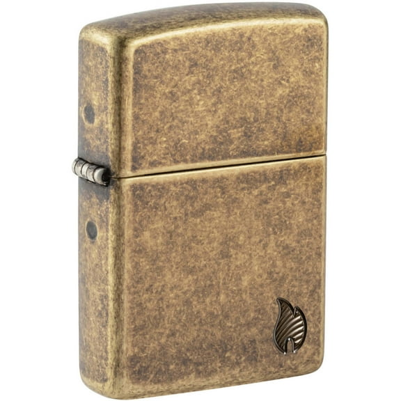 Zippo 46400 Armor Antique Brass Flame Design Pocket Lighter