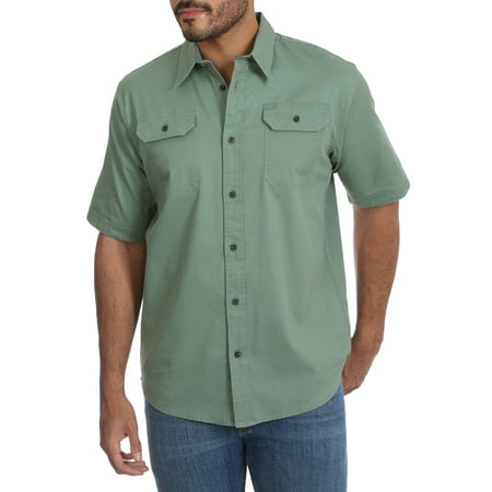 Embroidered Short Sleeve Work Shirt - Wrangler Men's Short Sleeve Twill Shirt