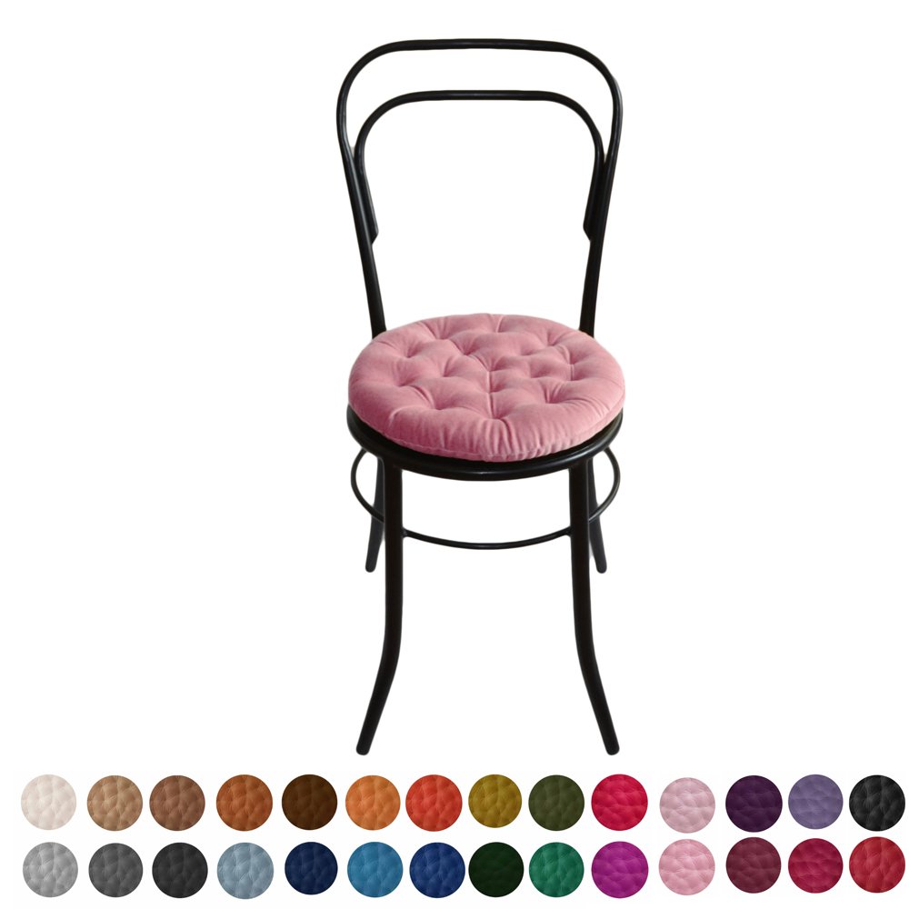 Infinity Collection Round Tufted Velvet Plush Chair Pad/Cushion for