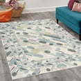 thumbnail image 2 of Geometric Decorative Rug, Abstract Diagonal Striped Look Rounds and Ovals on Backdrop Art, Quality Carpet for Bedroom Dorm and Living Room, 6 Sizes, Blue Grey, by Ambesonne, 2 of 4