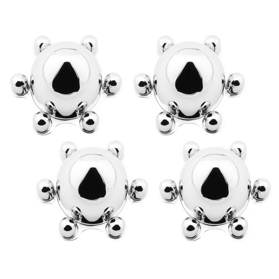 Speedway Motors Chrome 6 Lug Spider Hubcaps Set 6 on 5.5 Inch Bolt Circle Classic Style Wheel Cover Design for Trucks SUVs and Vintage Applications, Set of 4