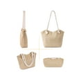 thumbnail image 2 of Gustave Straw Tote Bag for Women Summer Beach Bag Large Capacity Woven Shoulder Handbag Casual Vacation Purse with Zipper - Khaki, 2 of 8