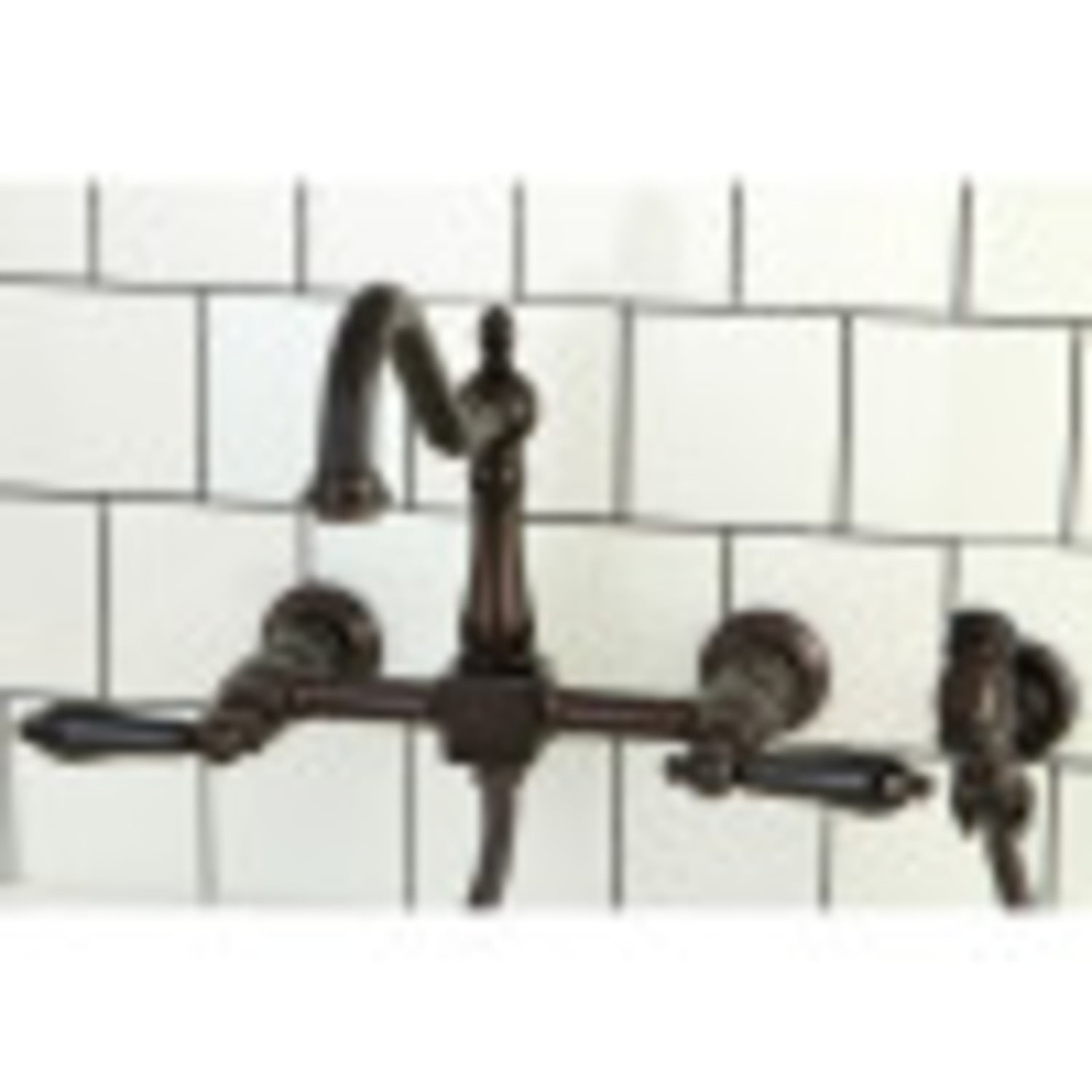 Kingston Brass KS1245PKLBS Duchess Wall Mount Bridge Kitchen Faucet with Brass Spray, Oil Rubbed Bronze