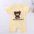 thumbnail image 2 of IROINNID Clearance Cotton Neutral Onesies Newborn Baby Girls Boys Bodysuit Summer Short Sleeve One-piece Cartoon Romper Jumpsuit,Beige, 2 of 3