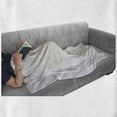 thumbnail image 6 of Grey and White Soft Flannel Fleece Throw Blanket, Polygon Art Geometrical Forms Contemporary Art Inspired Design, Cozy Plush for Indoor and Outdoor Use, 60" x 80", Pale Grey White, by Ambesonne, 6 of 6