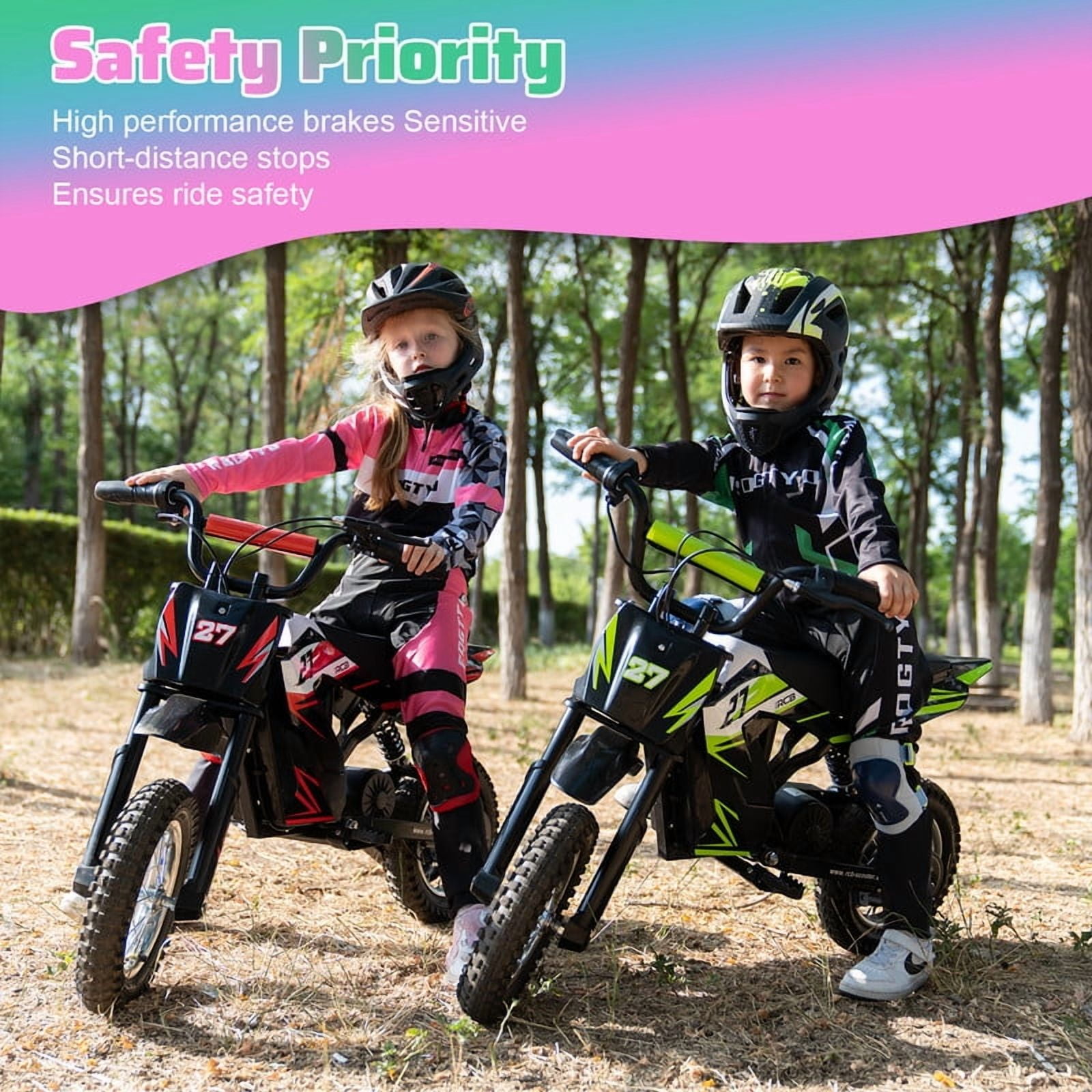 RCB R9X Electric Dirt Bike,36V-300W-10Miles,3 Speed Modes up to 15.5mph,12 inch electric motorcycle for boys and girls,Blue