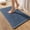 Blue, variant on Waffle Bathroom Runner Rugs, Super Absorbent Non Slip Bath Rug, Upgraded Soft Quick Dry Washable Boho Long Bath Mat with Tassels for Hallway Laundry Room Bedroom, 2'x6' (24"x72"), Brown