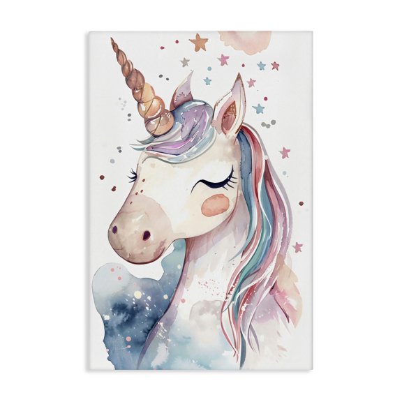 Stupell Industries Contemporary Cute Unicorn under Stars Canvas Art, 16 x 24, by Creative Studio