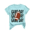 thumbnail image 4 of Charmgo Haut pour Femmes Tendance T-Shirts Jour de Match T-Shirt Imprimé 2D pour Femmes Manches Courtes Col Rond T-Shirt Mode Léger Doux Tenue Décontractée Vêtements pour Femmes Football Bleu Pâle m, 4 of 4