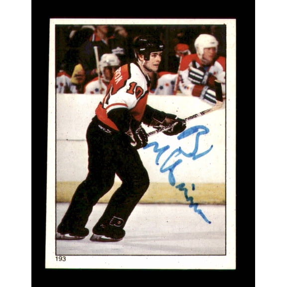 Brad McCrimmon Autographed 1983-84 Topps Stickers Card #193 Philadelphia Flyers SKU #251543