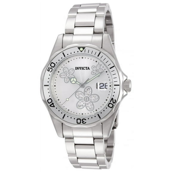 Invicta 12506 Womens Angel Quartz 3 Hand Dial Watch - Metallic White