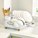 thumbnail image 1 of Égouttoir à vaisselle avec poignée, Organization d'évier de comptoir de cuisine, égouttoir, porte-ustensiles, facile à nettoyer, accessoires de cuisine, 1 of 4