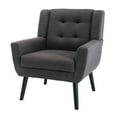 thumbnail image 5 of Glavbiku Modern Armchair Linen Upholstered Accent Chair with Black Leg for Indoor,Dark Gray,Adult, 5 of 11