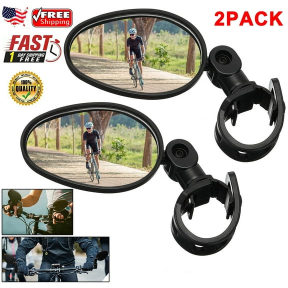 2-pack Mini Rotaty Handlebar Glass Rear view Mirror for Road Bike Bicycle US