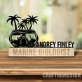 thumbnail image 2 of Craftnamesign Custom Wooden Marine Biologist Desk Name Plate, Marine Life Metal Nameplate for desk, 2 of 5