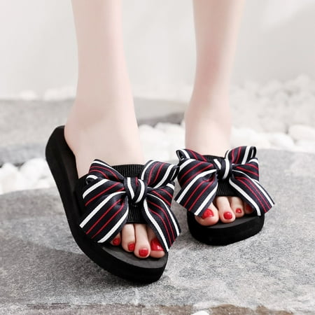 

Tangnade House Slippers for Women Bow Sandals Slipper Indoor Outdoor Flip-Flops Beach Shoes Casual Slipper