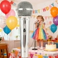 thumbnail image 3 of 1pcs Simulated Microphone Prop Toy, Realistic Performance Microphone Ideal for Birthday Parties, Talent Shows, Speech Practice or Little Host Activities, Durable and Fun, Silver, 3 of 7