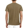 thumbnail image 3 of Capreze Men Short Sleeve T Shirts Front Pocket Button Down Basic Tee Holiday T-shirt Solid Color Pullover Khaki L, 3 of 5