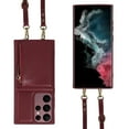 thumbnail image 4 of Nalacover RFID Blocking Wallet Case for Samsung Galaxy S22 Ultra, Shockproof PU Leather Magnetic Button Zipper Purse Card Slots & Kickstand Crossbody Phone Case with Shoulder & Wrist Strap,Winered, 4 of 12