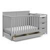 Graco Hadley 4-in-1 Convertible Crib and Changer with Drawer, Pebble Gray