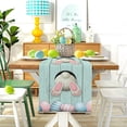 thumbnail image 3 of Happy Easter Cotton Linen Table Runners Vintage Farm Trucks Colorful Eggs Dresser Scarf Non-Slip Green Gingham Plaid Pattern Tablecloth for Farmhouse Home Dining,Spring Holiday 13x90 in, 3 of 6