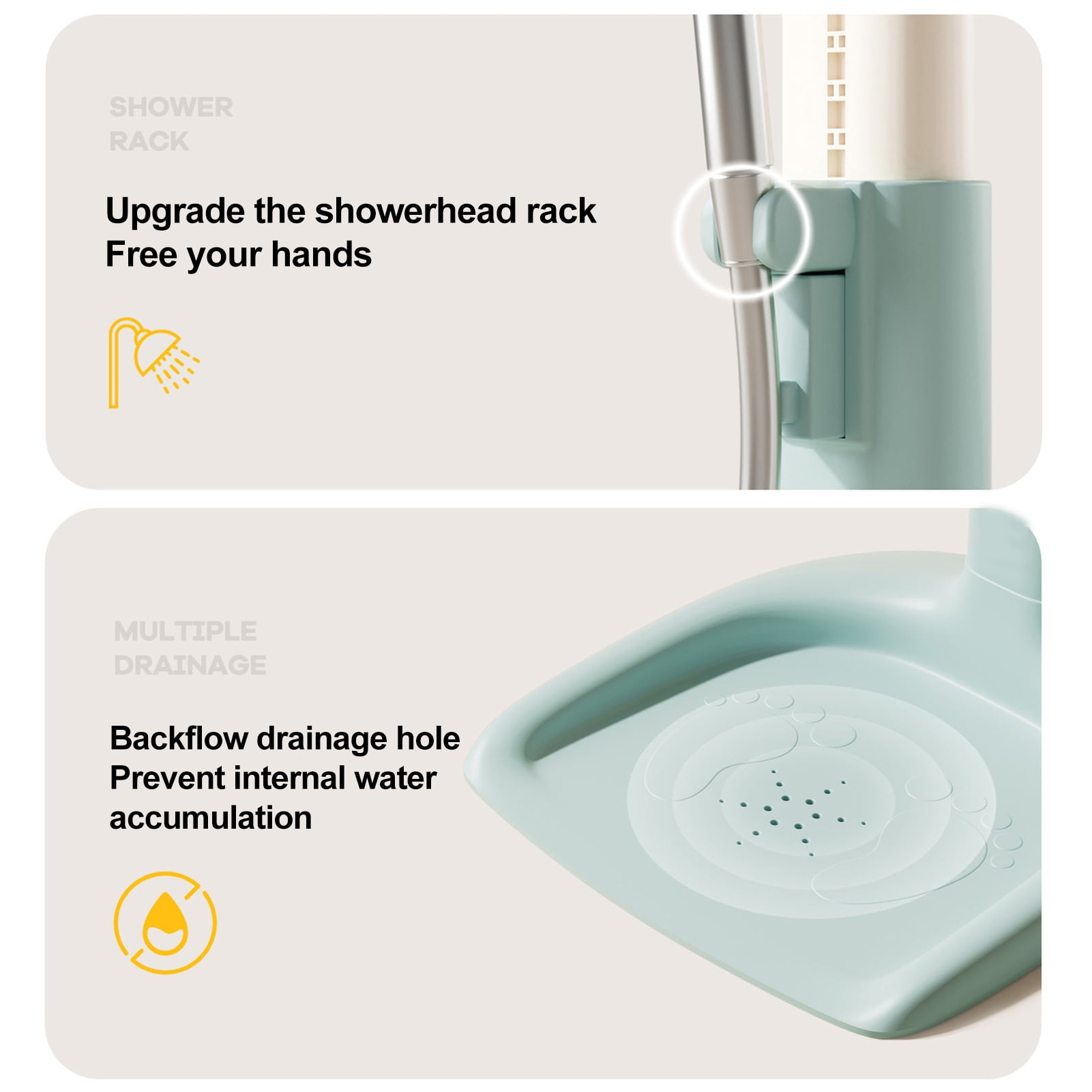 Baby Shower Rack Height Width Adjustable Anti-Slip Base Baby Bath Rack Duck Design Portable Toddler Bath Stand