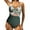Green, variant on Jacenvly 2024 Womens Swimwear One Piece Comfortable Women Front Cutout Mesh One-Piece Swimsuits Swimwear Monokini Beachwear Multicolor V-Neck Fashion One-Piece Swimsuit Black