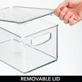 thumbnail image 5 of mDesign Deep Plastic Bathroom Storage Box, Lid, Built-In Handles, 2 Pack, Clear, 5 of 8
