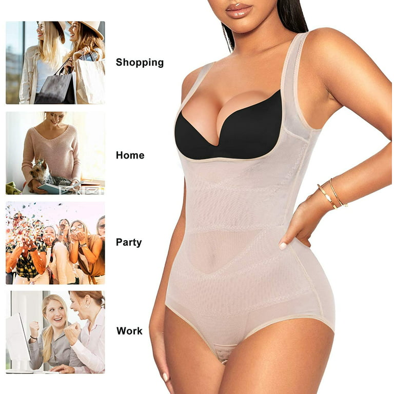 Sexy Bodysuit For Women Tummy Control Fajas High Waist Body Shaper Big Size  Open Bust Shoulder Strap Zipper Shapewear 2 Pcs Pack - AliExpress